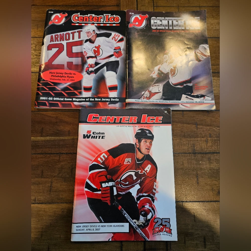 Set of 3 New Jersey Devils Center Ice Game Day Magazines from 2002 to 2007